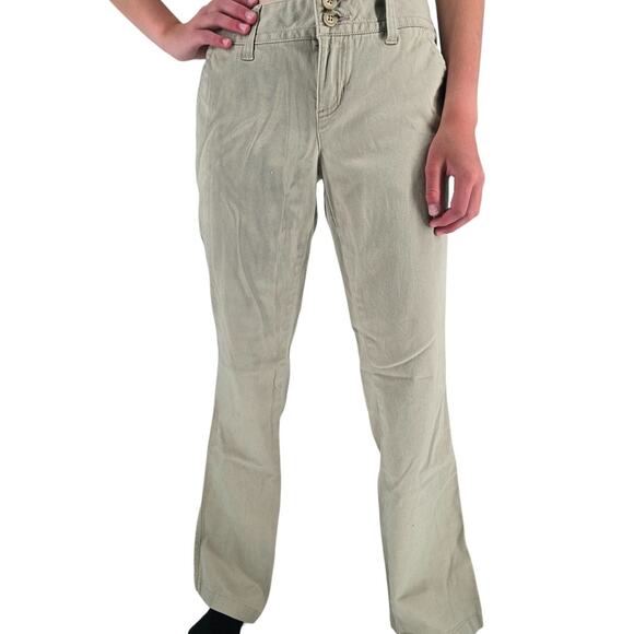 Arizona Jean Co Juniors Sz 5S Short Bootcut Khaki Pants Light Sage Green - Picture 1 of 6